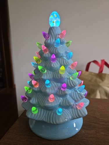 Blue ceramic tree easter - ceramic,