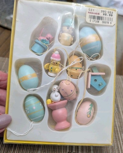 Easter hanging ornaments wood - easter,